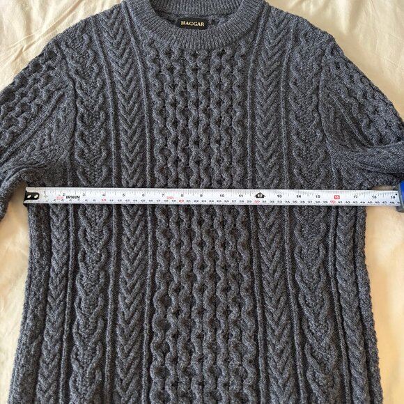 Haggar Fisherman Cable Knit Sweater in Charcoal - Picture 4 of 8